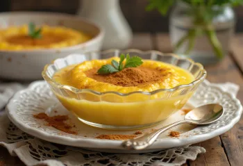 Elarji com farinha de milho, sobremesa cremosa com canela e baunilha