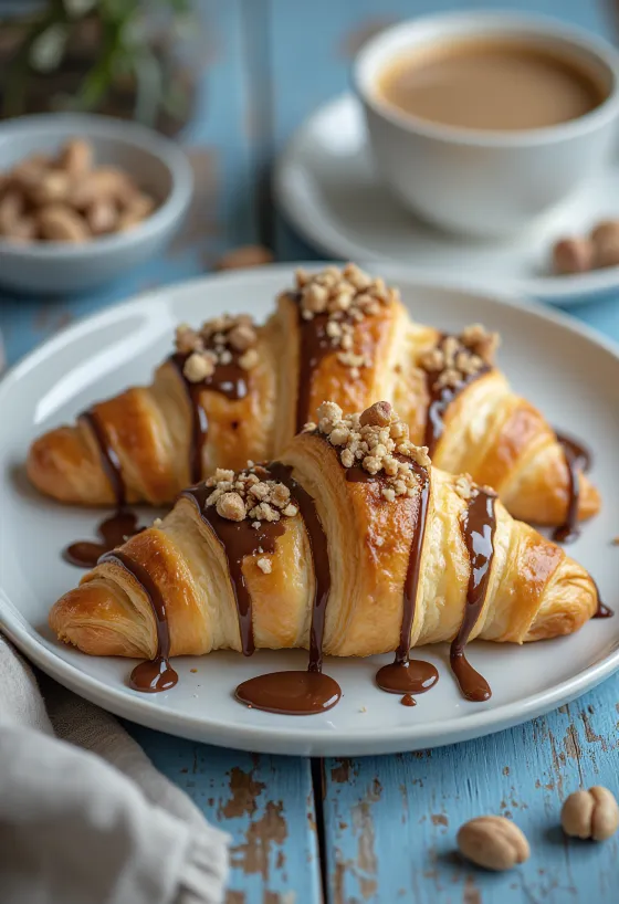 Croissant tipo Kinder Bueno servido