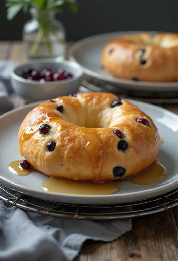 Bagel de cassis servido