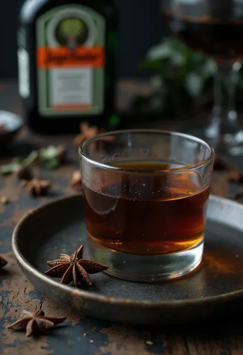 Jägermeister caseiro servido na garrafa