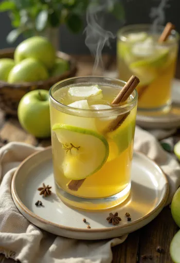 Sidra de maçã verde na caneca