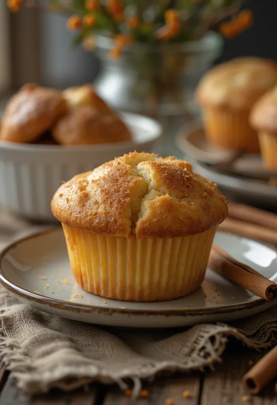 Cupcake de canela recém-assado