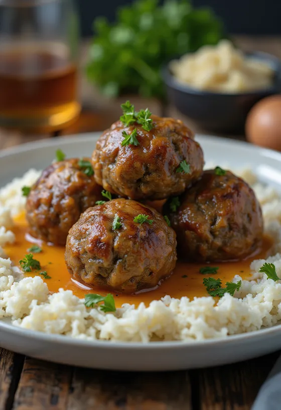 Frikadeller com salsinha, almôndegas crocantes e deliciosas