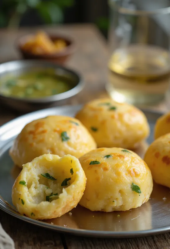 Idli de rava servido fresco, decorado com coentro