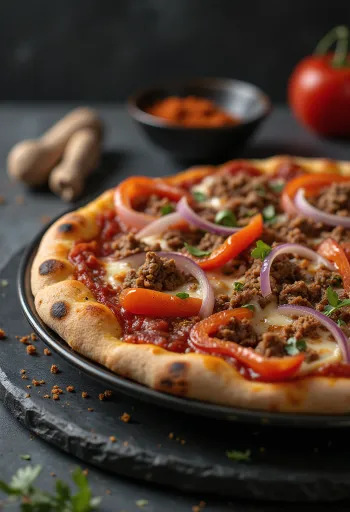 Pizza algerienne servida