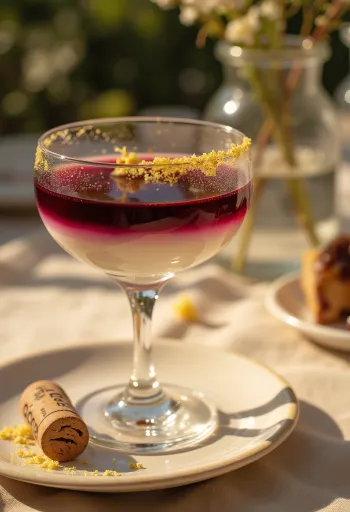 Panna cotta com geleia de vinho servida em copo