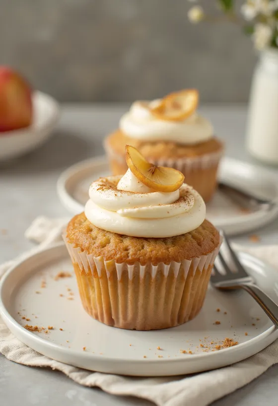 Cupcake de maçã servido