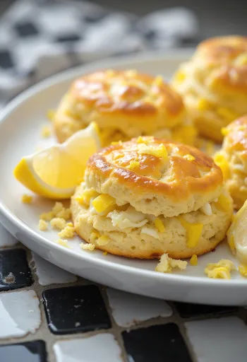 Pãezinhos de ricota com limão servidos