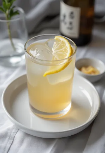 Coquetel de Sidra com Saquê servido no copo