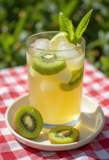 Cidra gelada de kiwi servida fresca