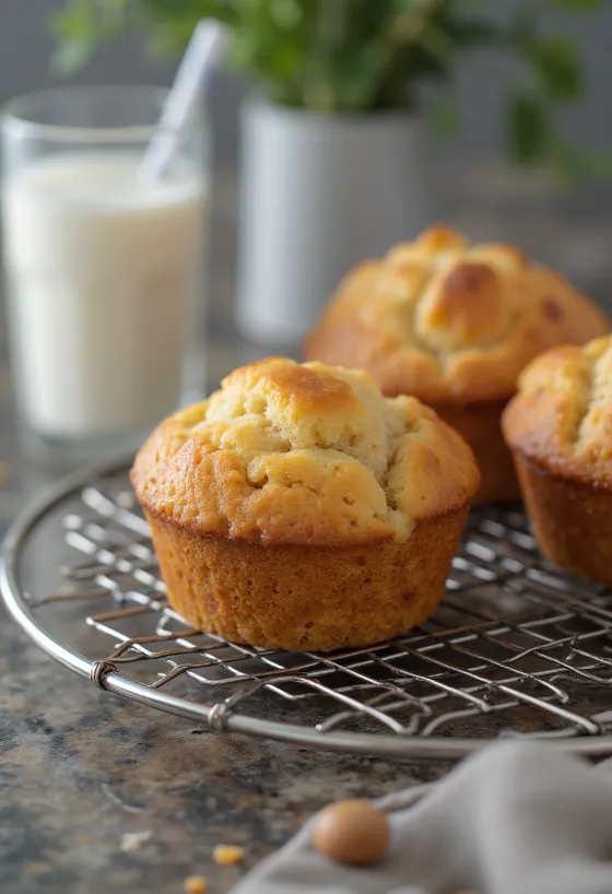 Muffin de okara servido recém-assado