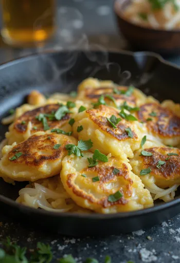 Bubble and squeak com chucrute, servido com uma crosta dourada crocante