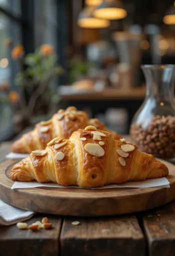 Croissant de marzipã alemão recém-assado