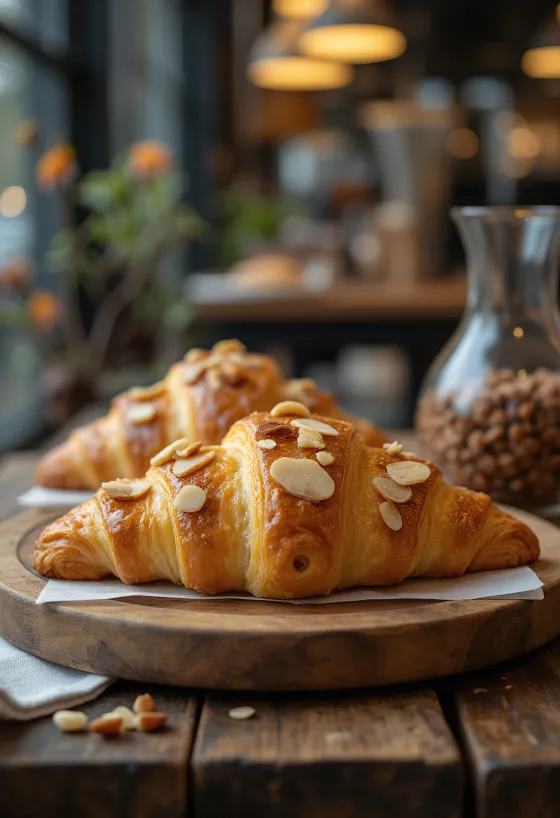 Croissant de marzipã alemão recém-assado