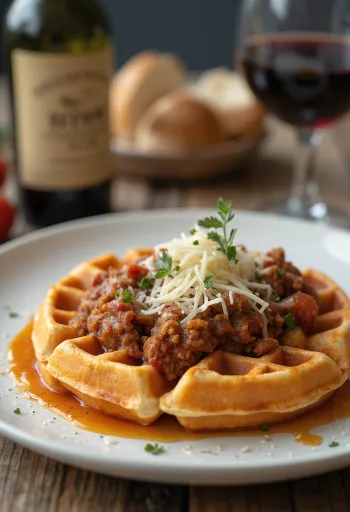 Waffle à Bolonhesa servido