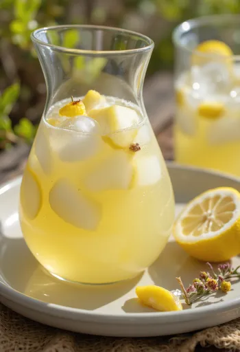 Limonada de pera servida no copo