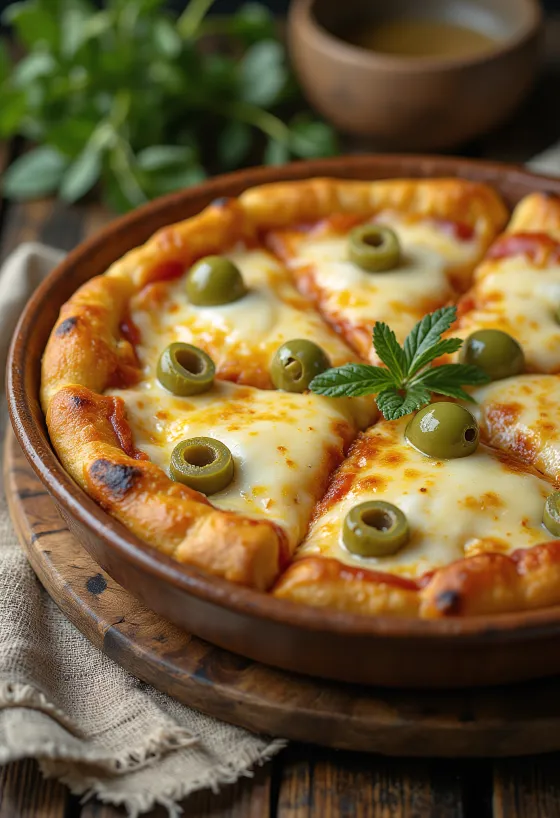 Pizza argentina com muita muçarela