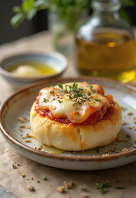 Bao bun pizza servido