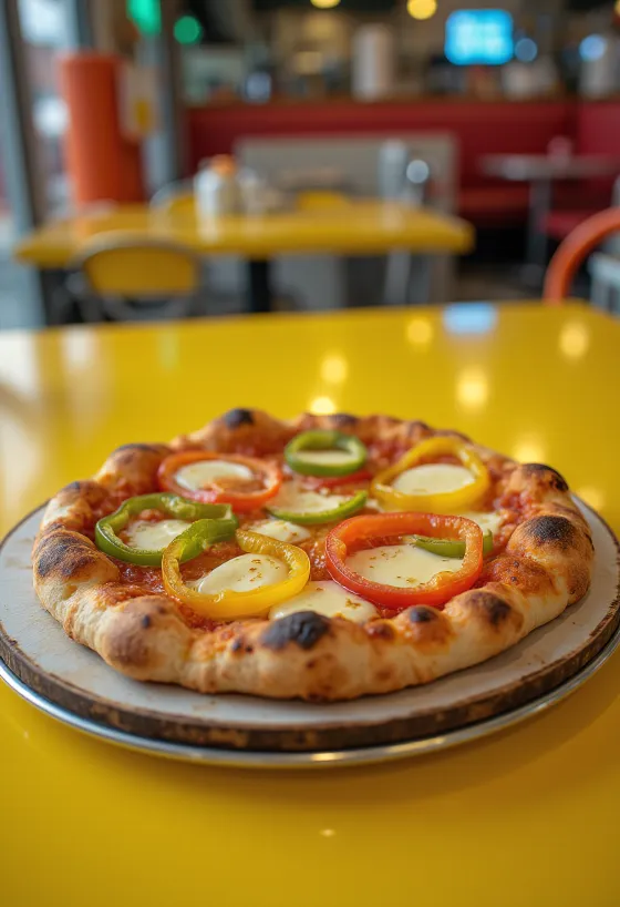 Pizza de pimentão recém-assada