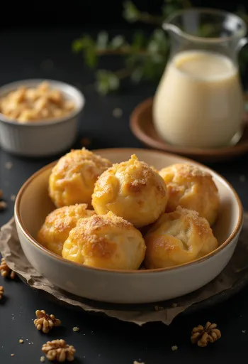 Aranygaluska tradicional com creme de baunilha, camadas de nozes e massa fofinha.