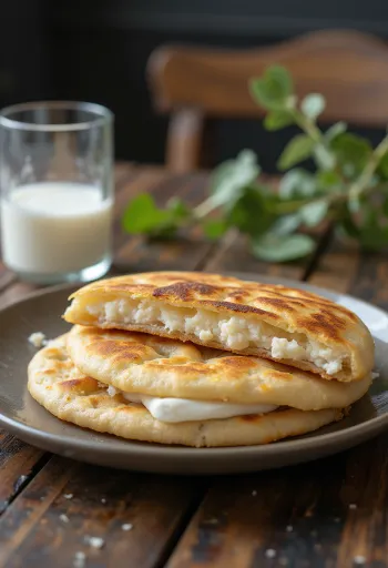 Arepa Andina servida em estilo coreano