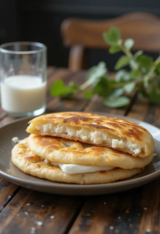Arepa Andina servida em estilo coreano