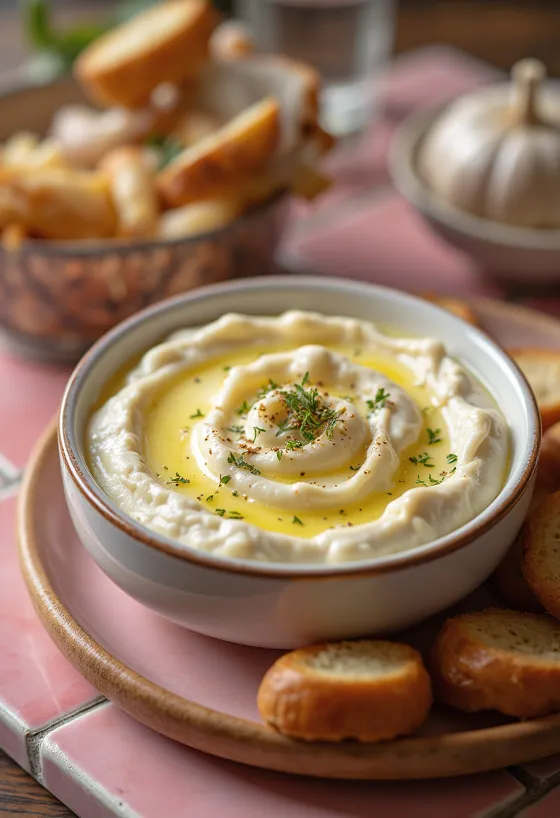 Bagna cauda com creme de leite, molho rico e cremoso servido com salsinha fresca e legumes.