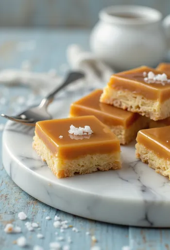 Quadrados de caramelo servidos