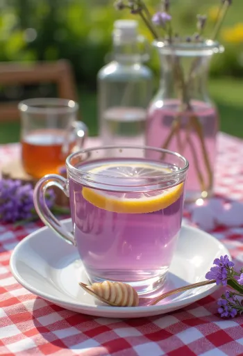 Chá de lavanda servido fresco