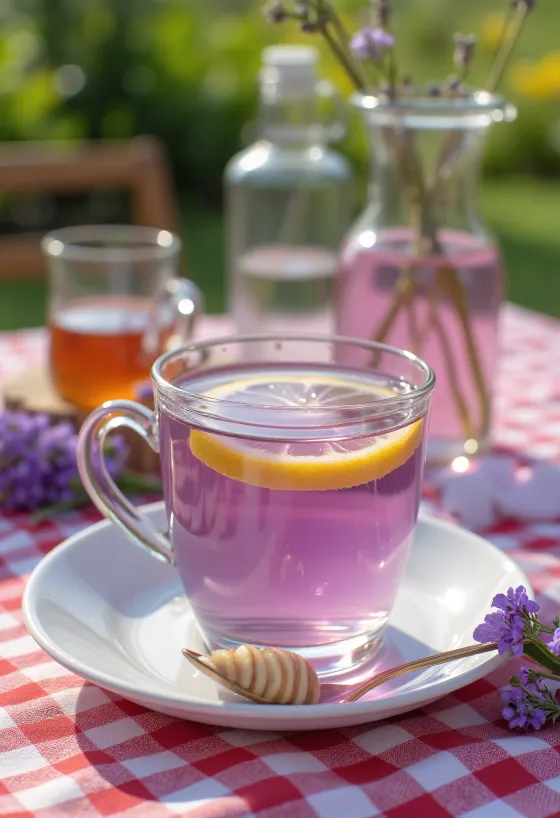 Chá de lavanda servido fresco