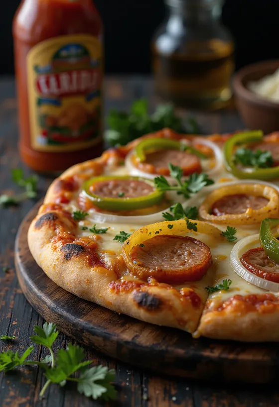 Pizza carioca com calabresa e queijo