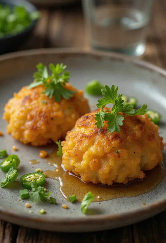 Aama Vada feito na hora, com bolinhos de lentilha crocantes e picantes
