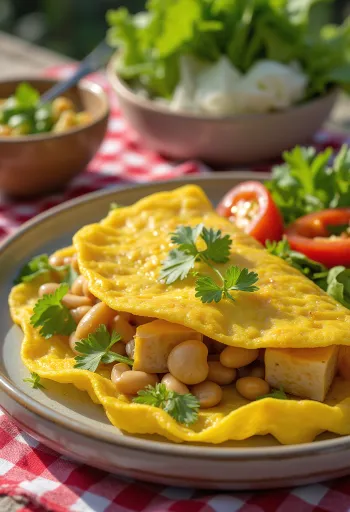 Panqueca vietnamita amarela crocante recheada com tofu