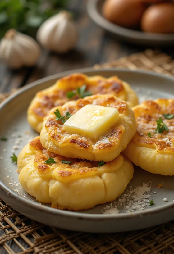 Pão de batata escocês farl recém-assado
