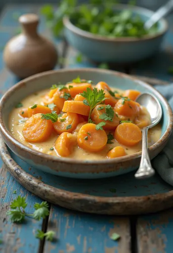 Korma com cenoura, prato indiano cremoso e temperado