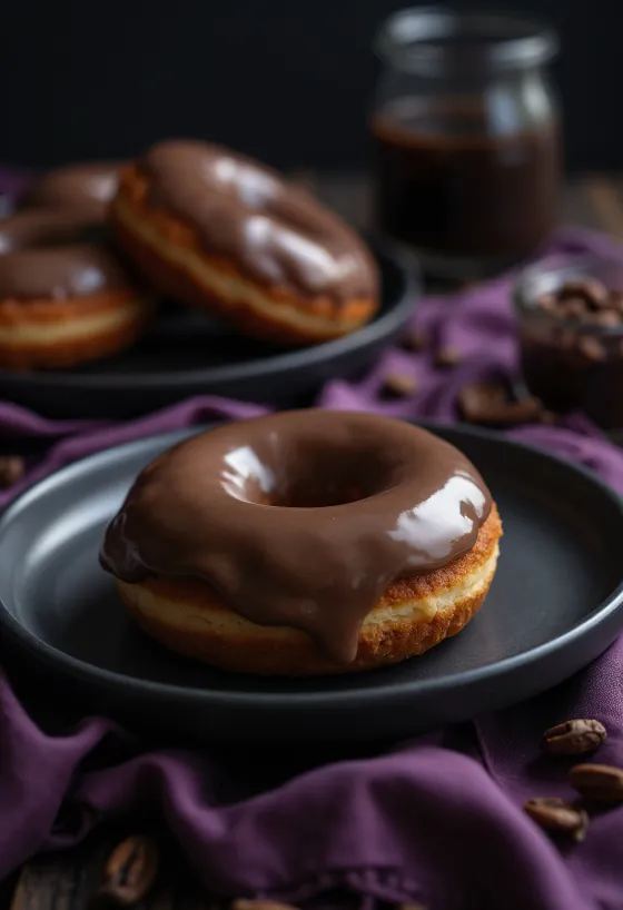 Donut de café servido