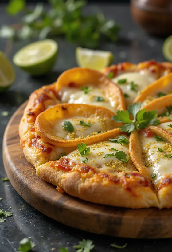 Pizza costarricense com banana frita