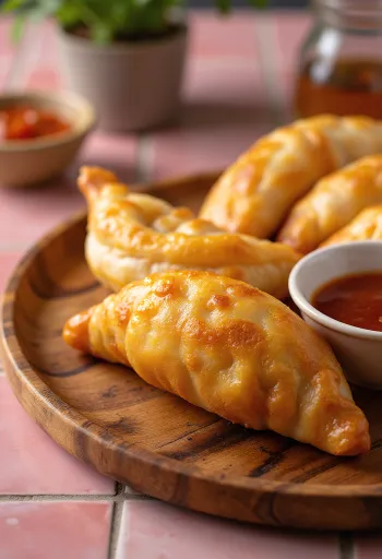 Khushuur pastel de carne mongol servido