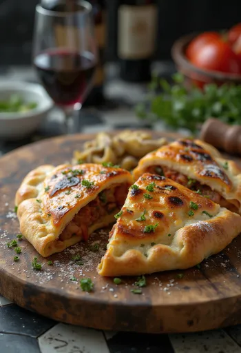 Calzone de Linguiça Defumada recém-assado