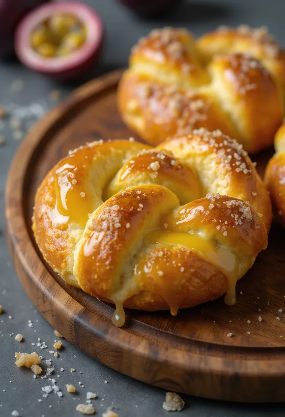 Pretzel de maracujá assado com sementes
