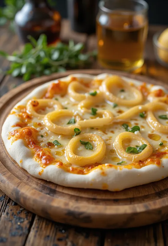 Pizza ai Cipollotti com cebolinha e queijo