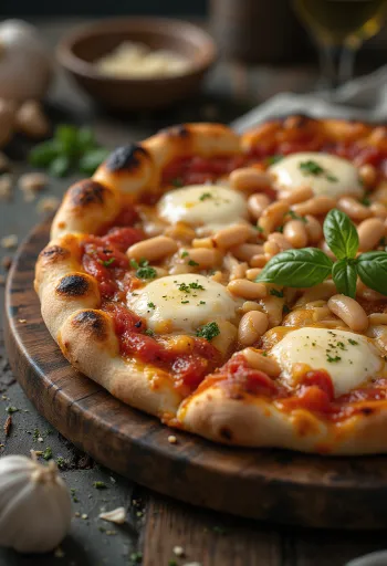 Pizza ai Fagioli com feijão e queijo