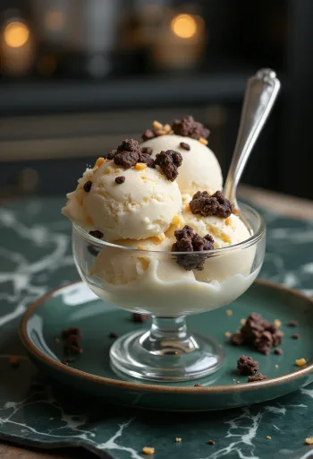 Sorvete Crunch Ice Cream servido