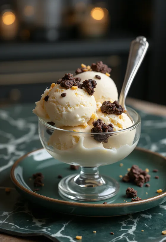 Sorvete Crunch Ice Cream servido