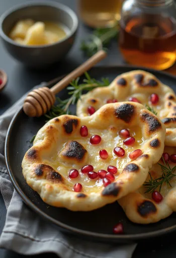 Pão Naan de Romã servido