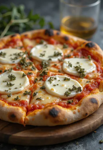 Pizza ai Formaggi di Capra com queijos de cabra e mussarela