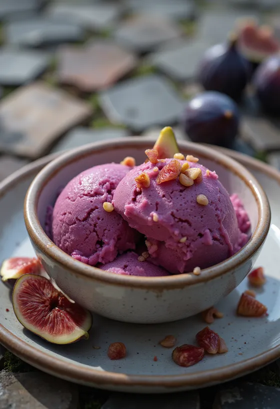 Sorbet de figo caseiro refrescante